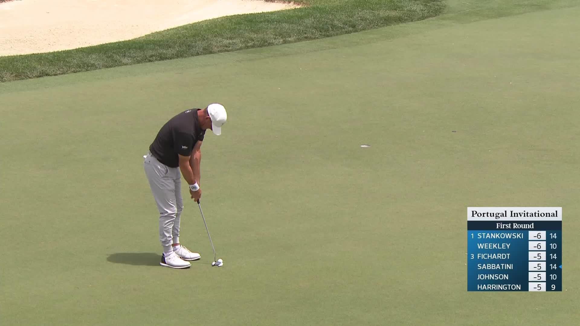 Alex Cejka makes birdie on No. 14 at Portugal Invitational