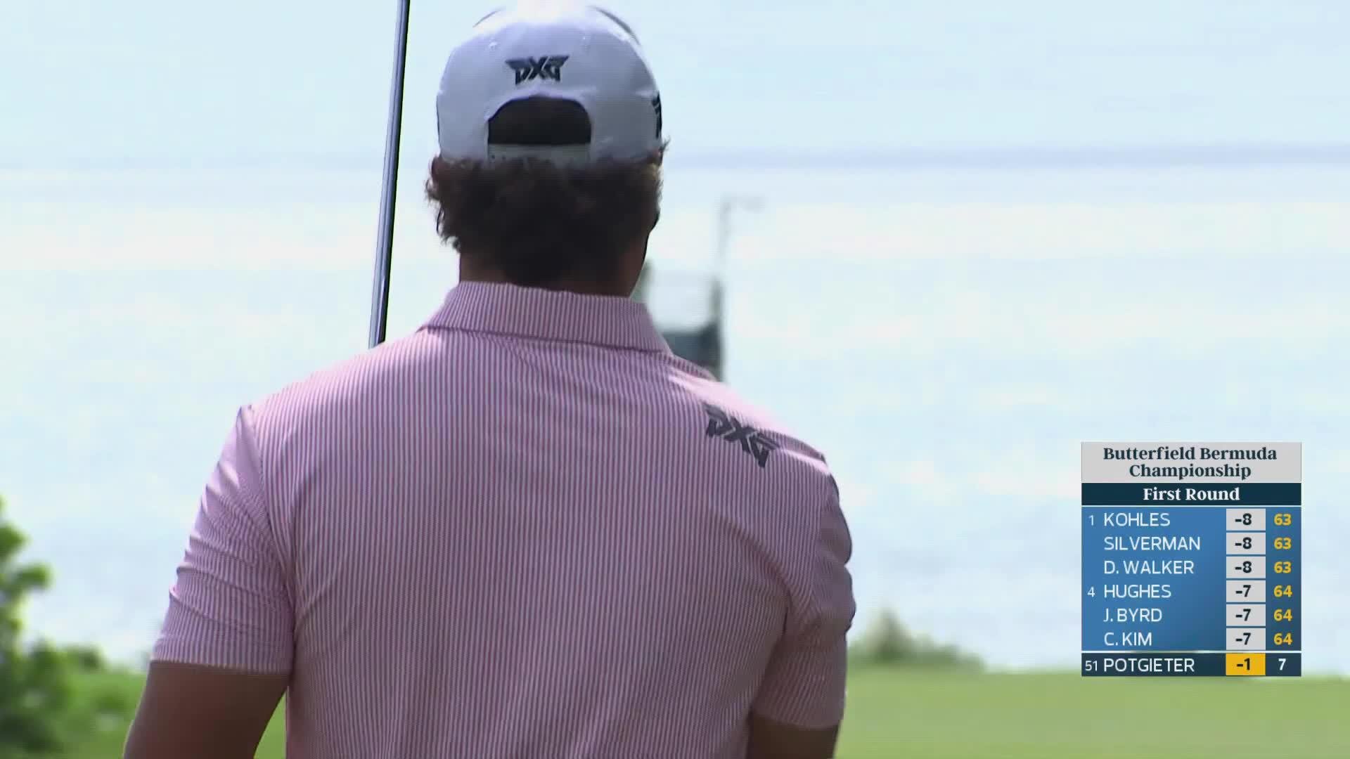 Aldrich Potgieter hits tee shot to 6 feet, sets up birdie on No. 8 at Butterfield Bermuda