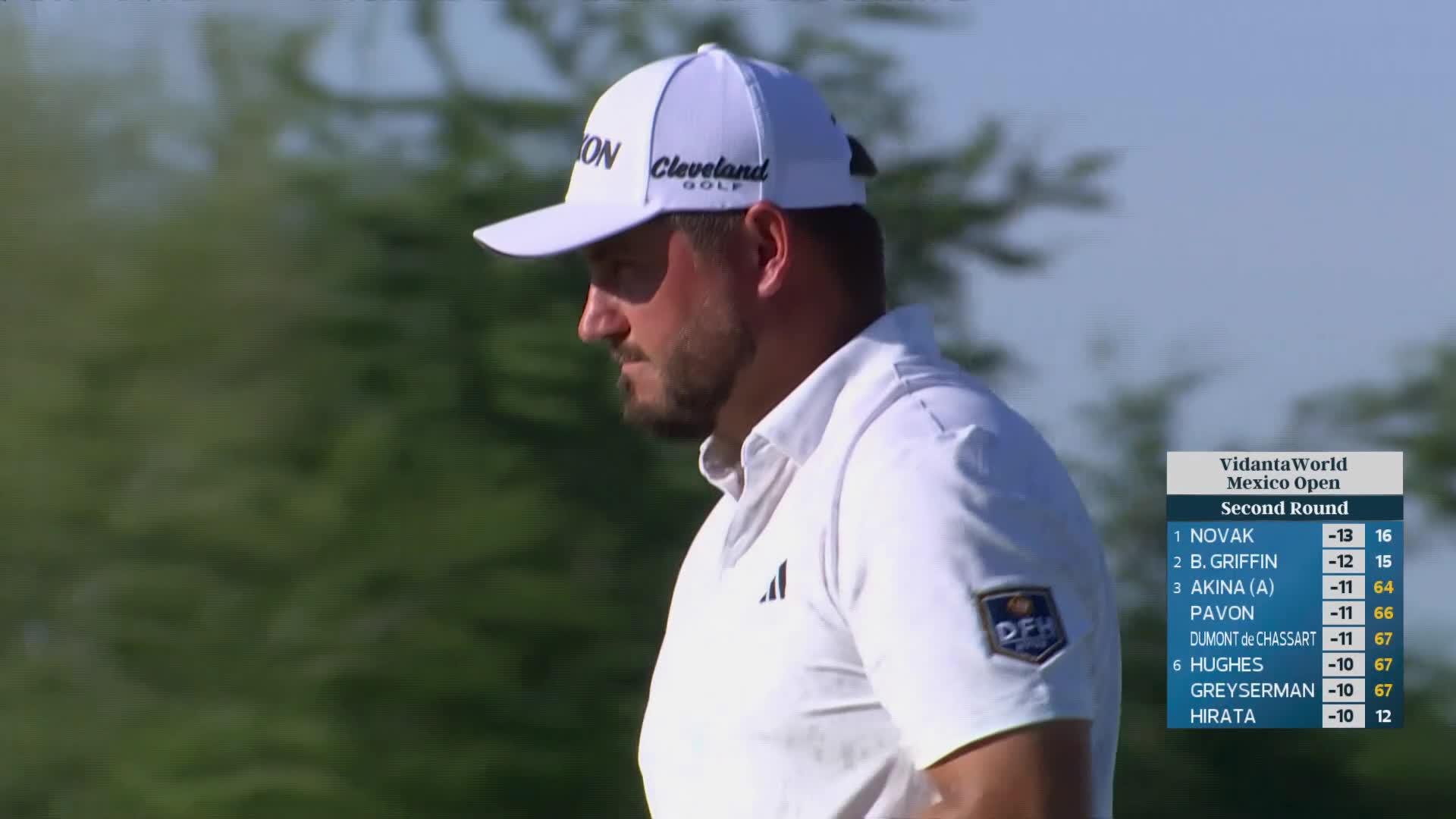 Andrew Novak gets up-and-down from 201 yards for birdie on No. 16 at Mexico Open