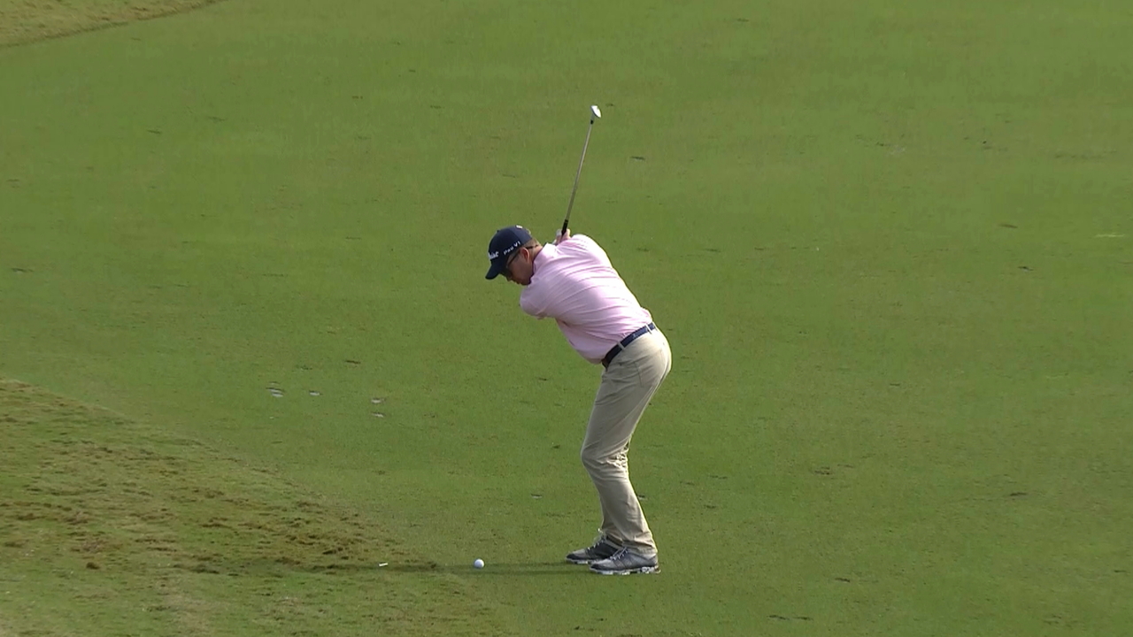 Wesley Pate sticks approach to set up birdie at PNC Father Son