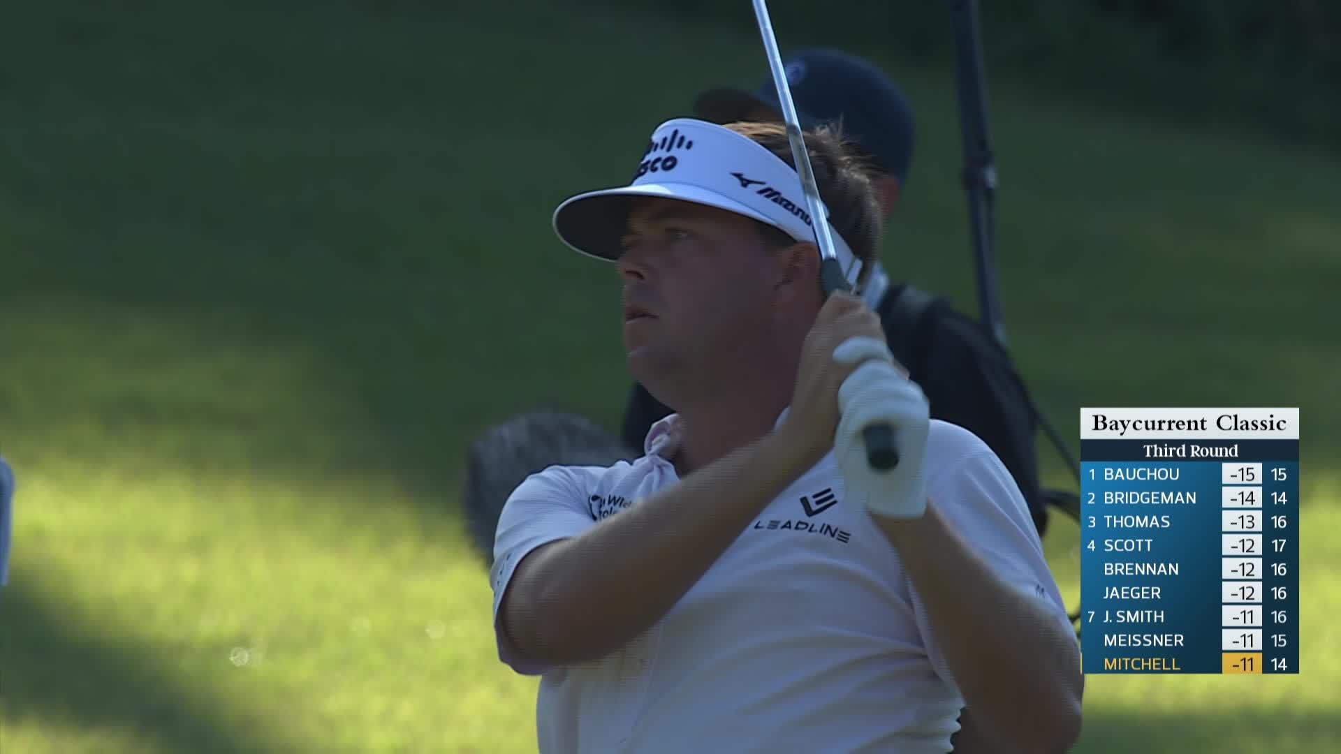 Keith Mitchell sinks 38-foot birdie putt on No. 15 at Baycurrent