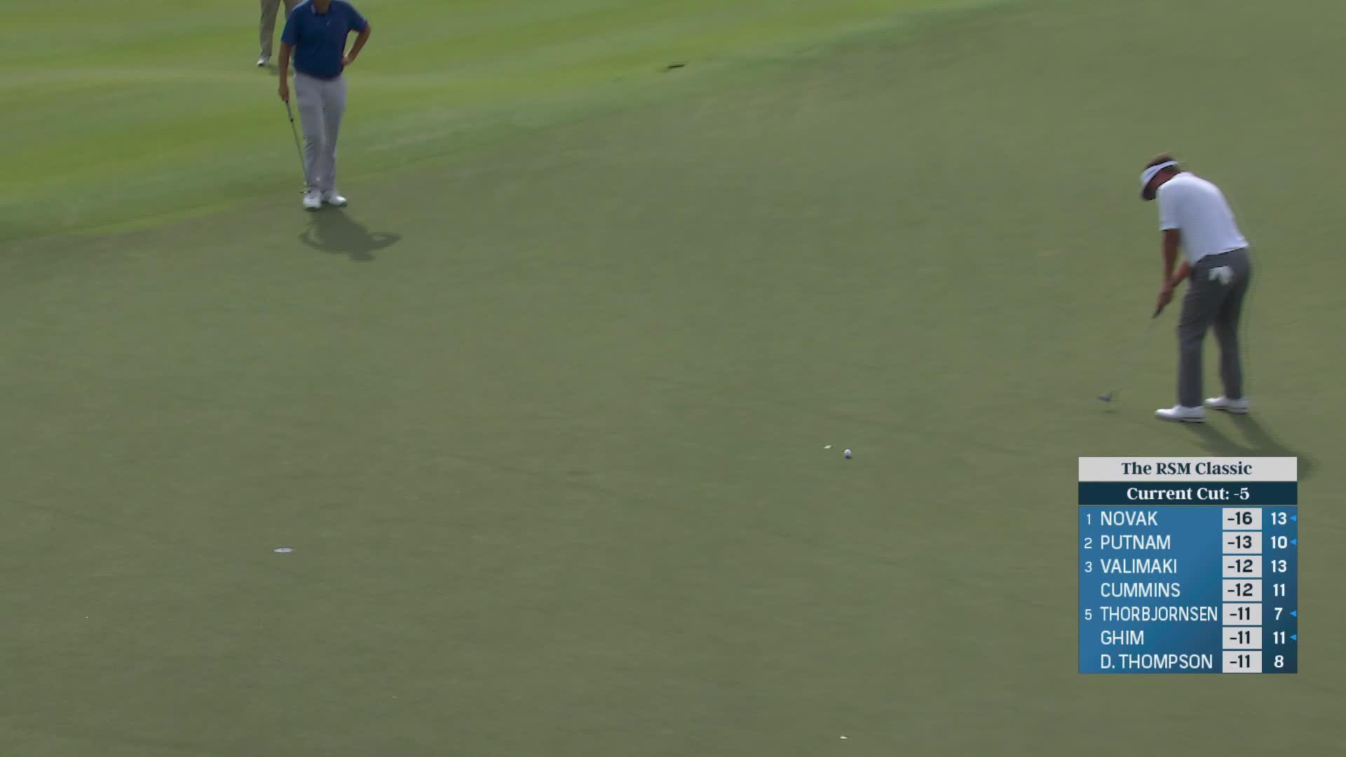 Keith Mitchell sinks 20-foot birdie putt on No. 14 at The RSM Classic