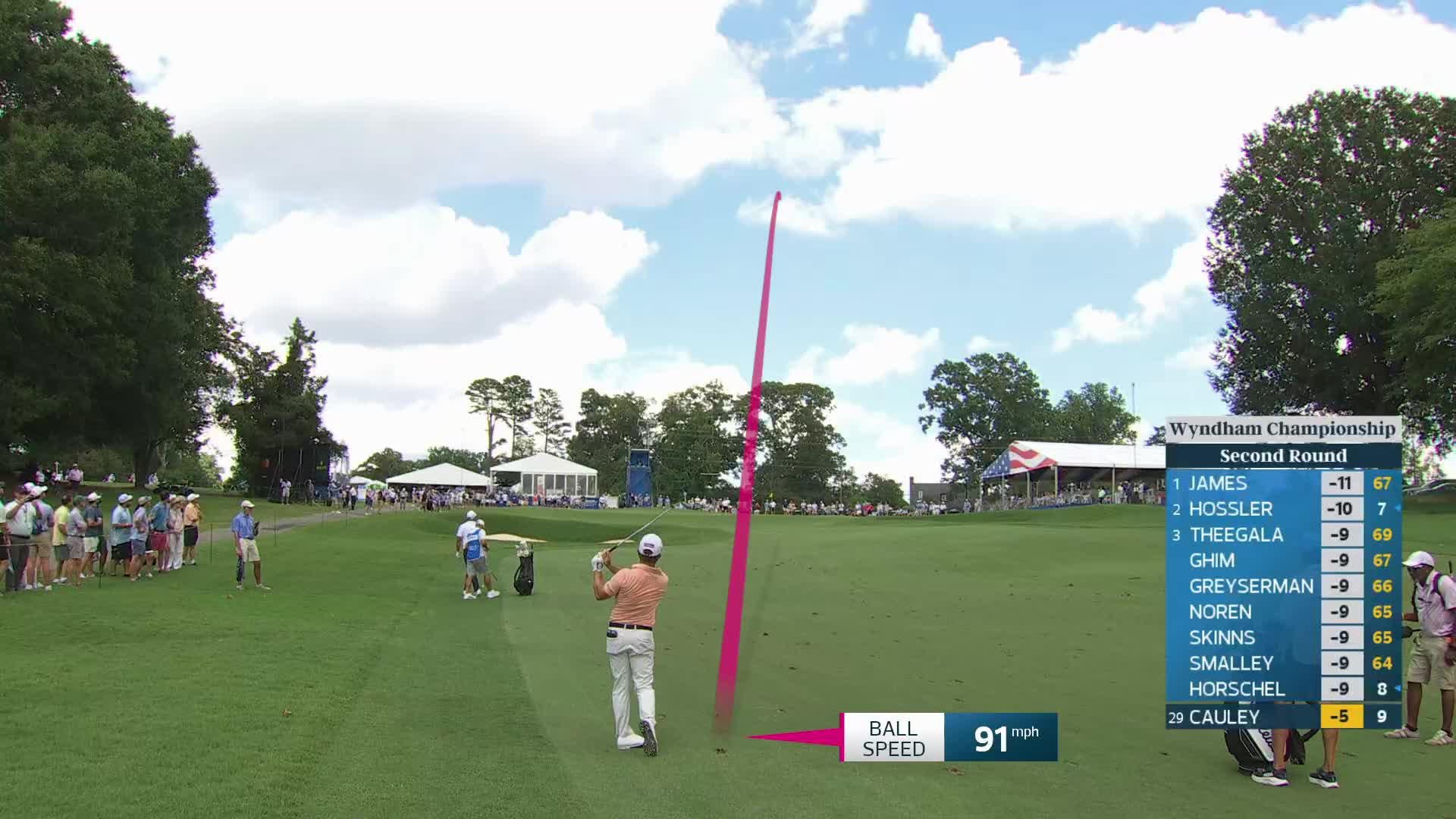 Bud Cauley gets up-and-down from 116 yards for birdie on No. 10 at Wyndham
