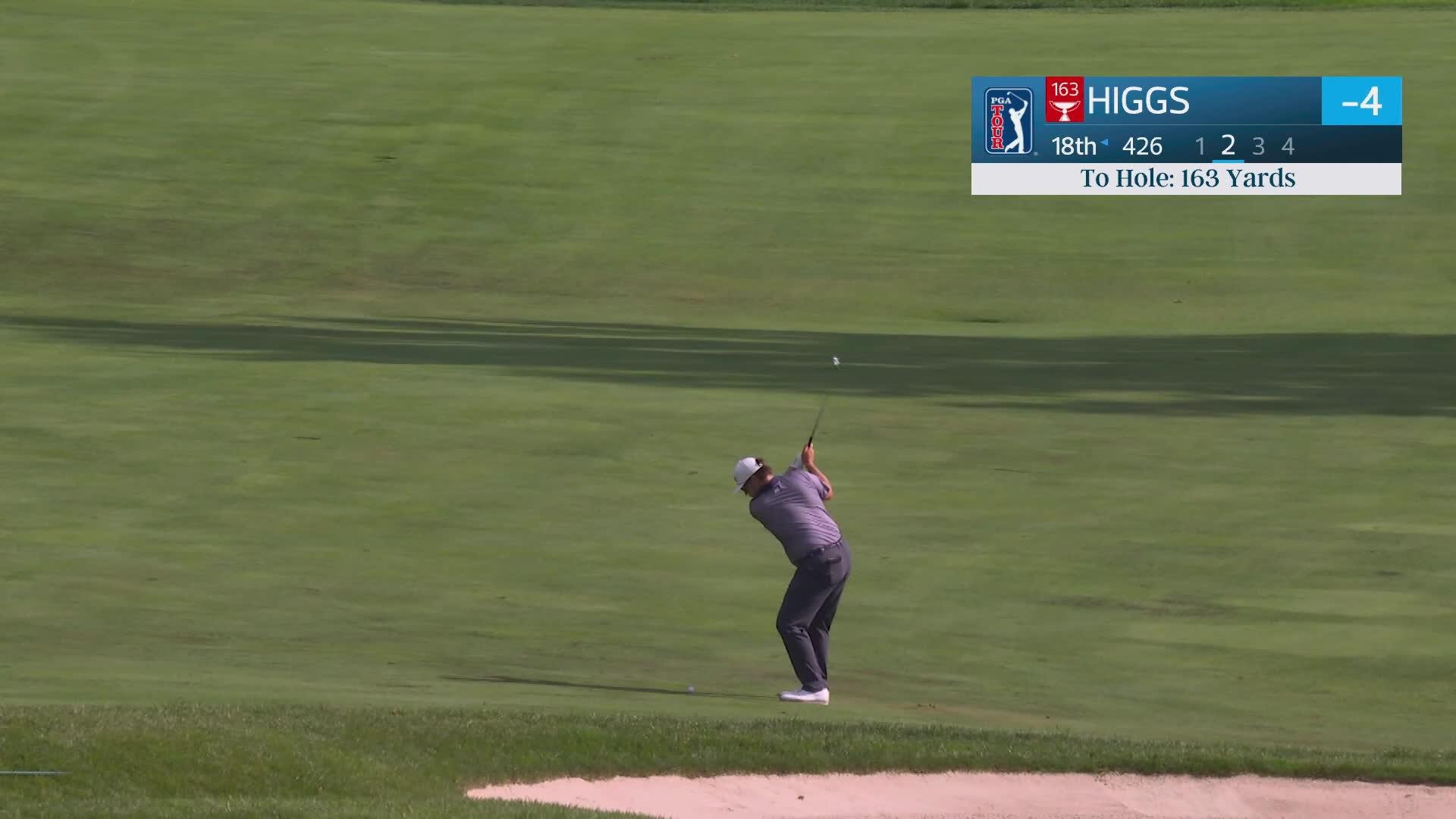 Harry Higgs's 162-yard approach sets up birdie on No. 18 at Biltmore Championship