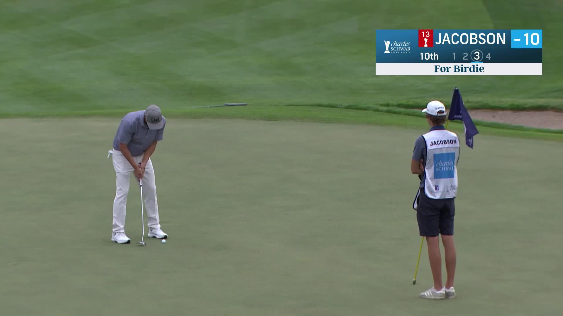 Freddie Jacobson makes birdie on No. 10 at Charles Schwab Cup Championship