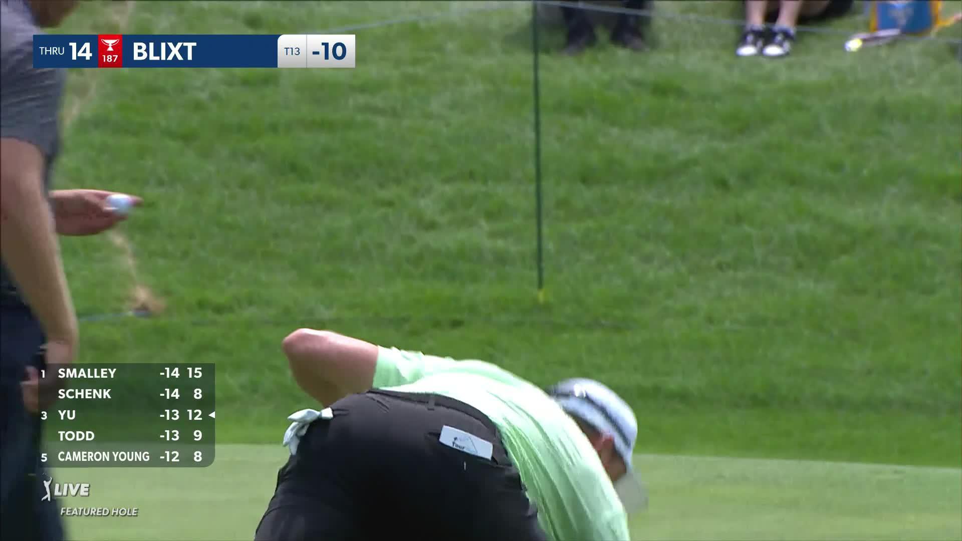 Jonas Blixt makes birdie on No. 14 at John Deere