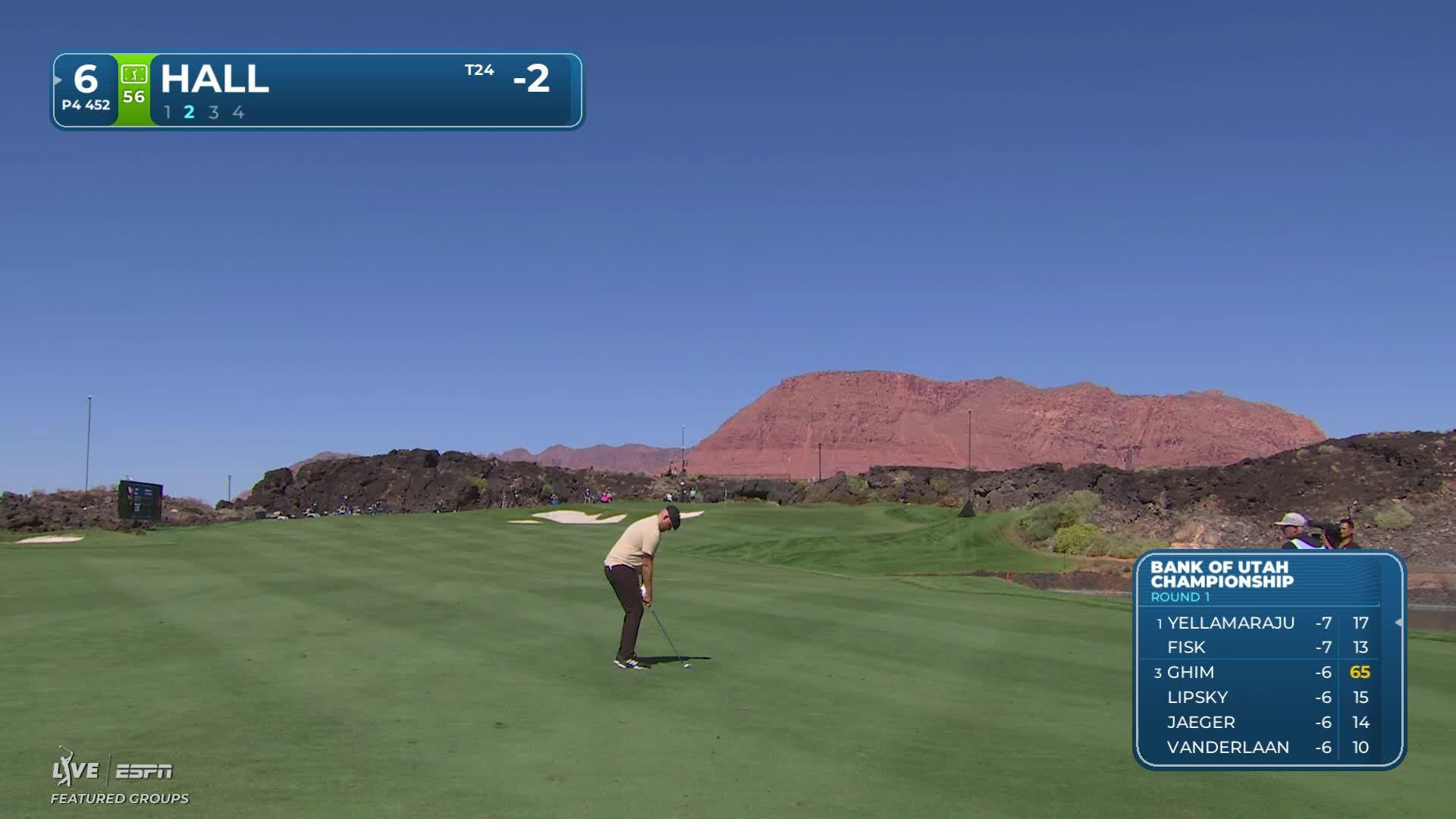 Harry Hall's 162-yard approach sets up birdie on No. 6 at Bank of Utah