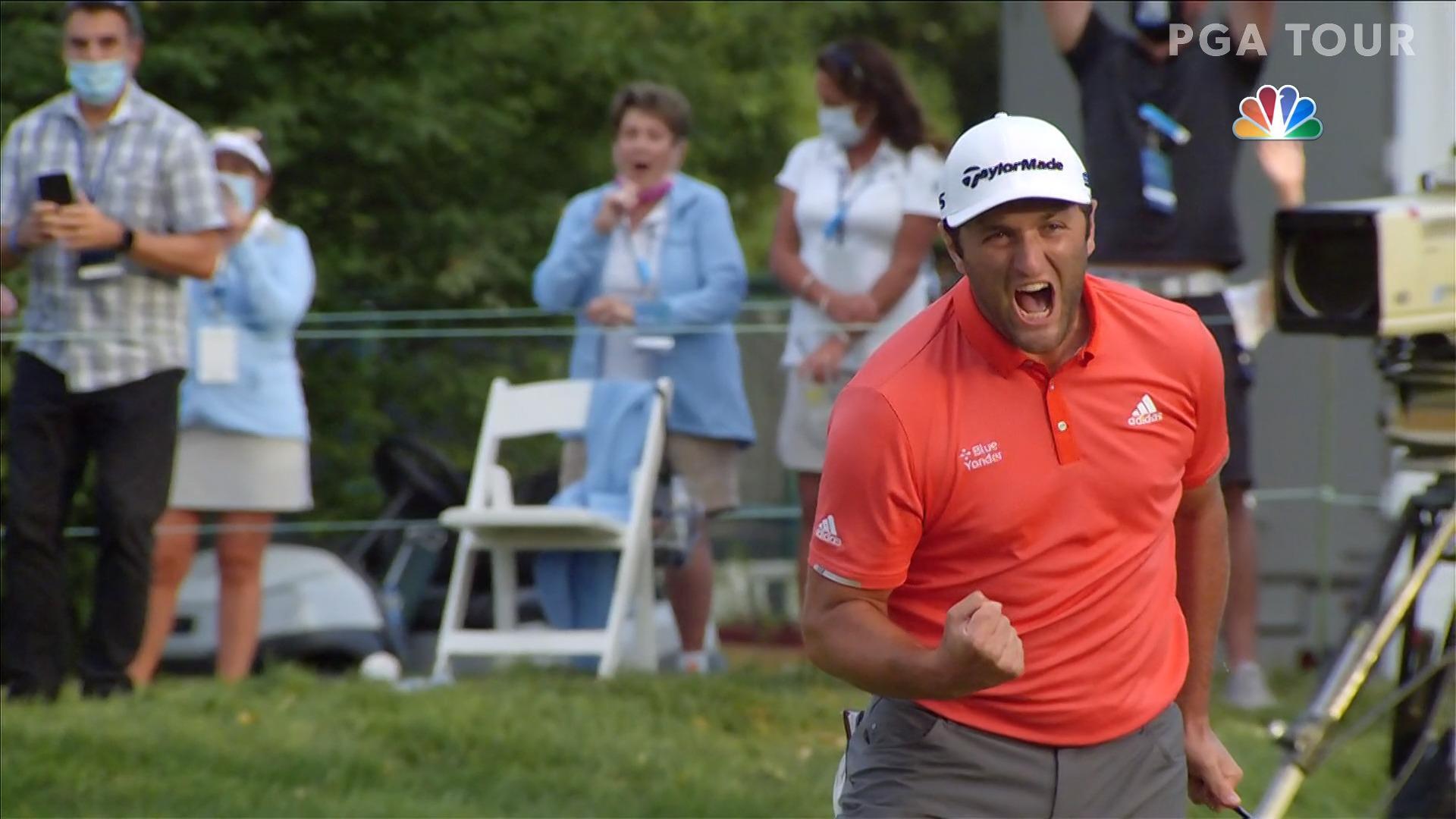 Jon Rahm S 66 Foot Birdie Putt To Win Playoff At Bmw Championship