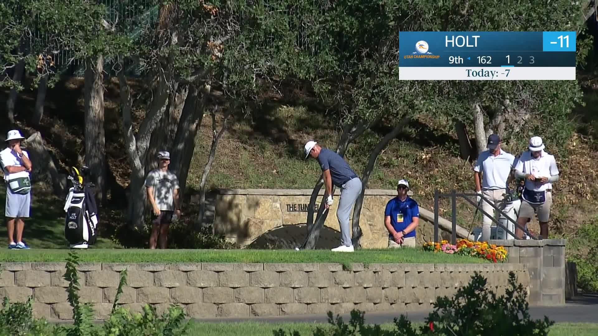 Ian Holt makes birdie on No. 9 at Utah Championship