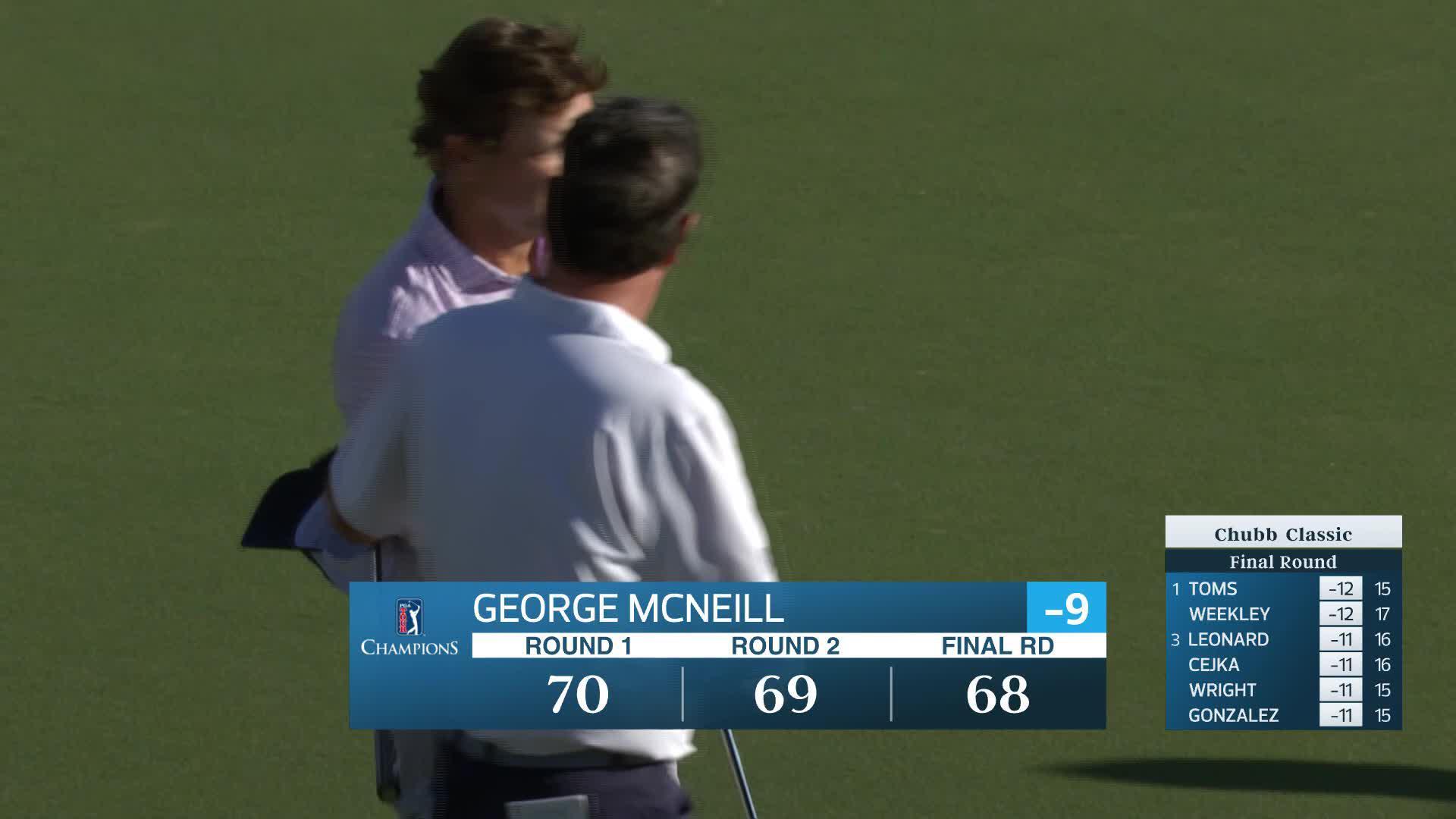 George McNeill makes birdie on No. 18 at Chubb Classic