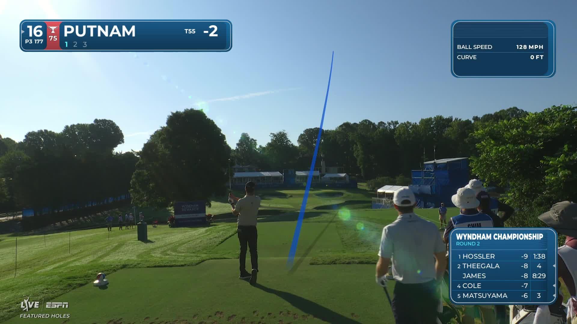 Andrew Putnam hits tee shot to 9 feet, sets up birdie on No. 16 at Wyndham
