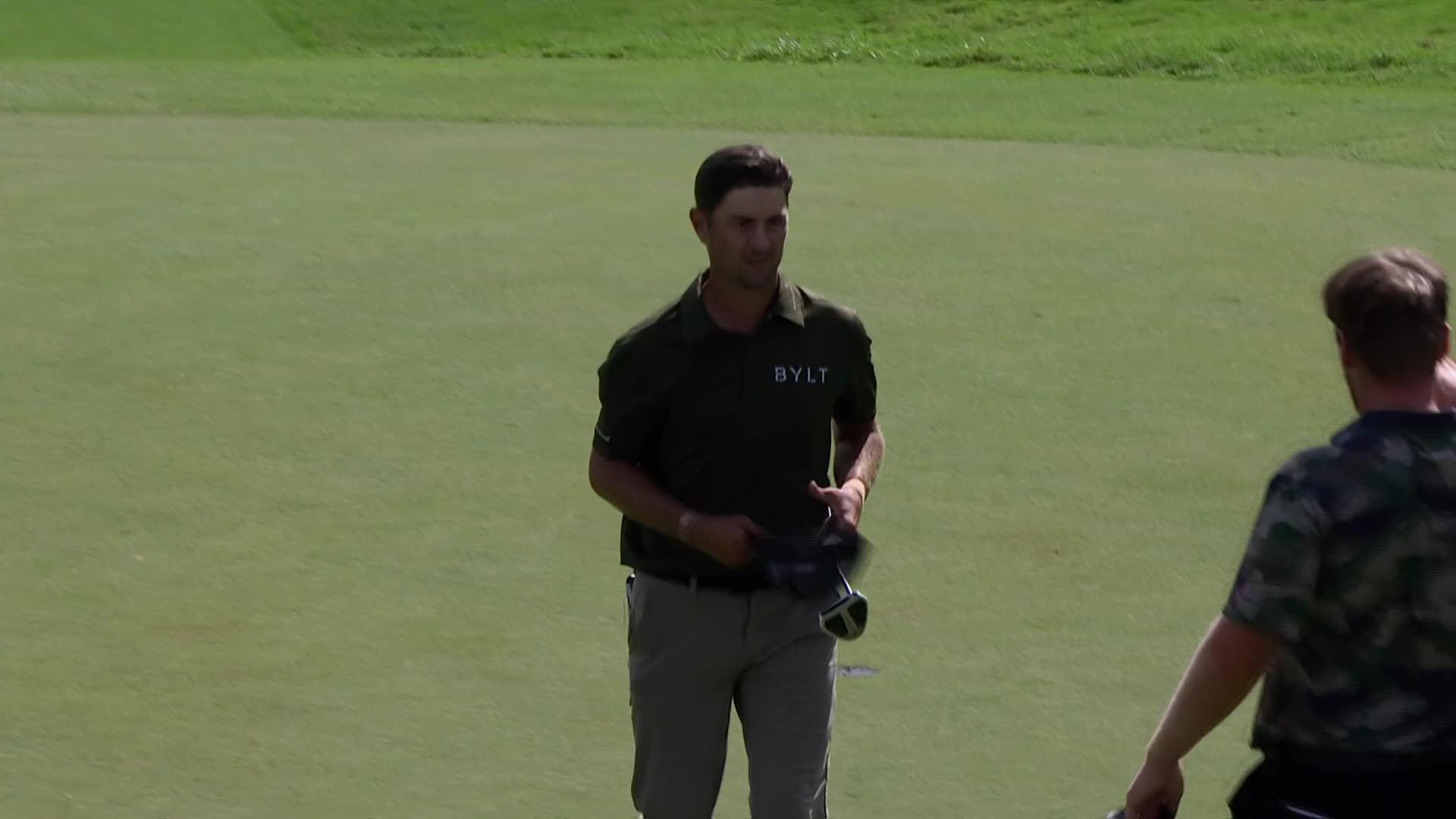 Chandler Blanchet drains 6-foot birdie putt on No. 18 at Butterfield Bermuda