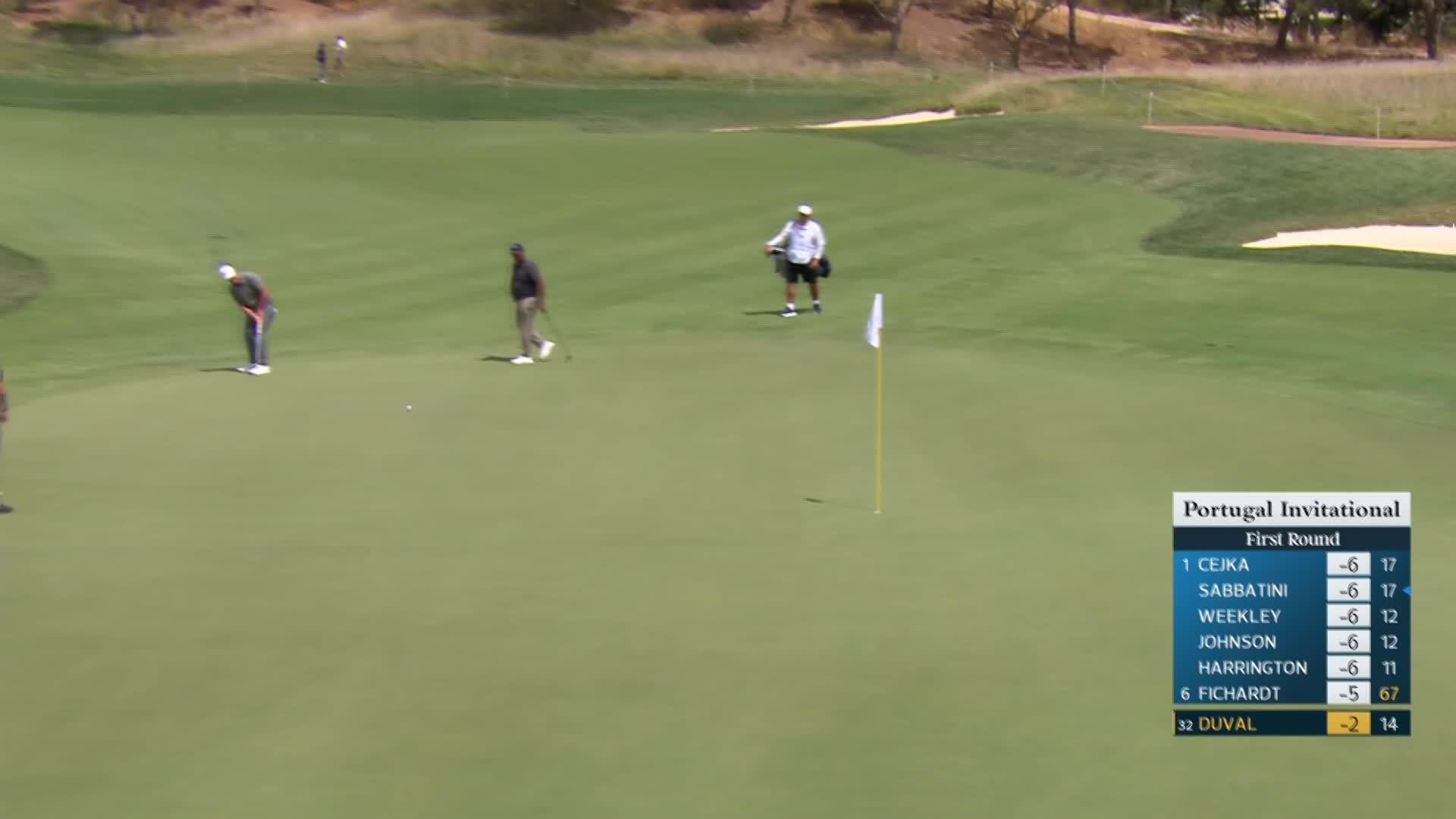 David Duval makes birdie putt on No. 15 at Portugal Invitational