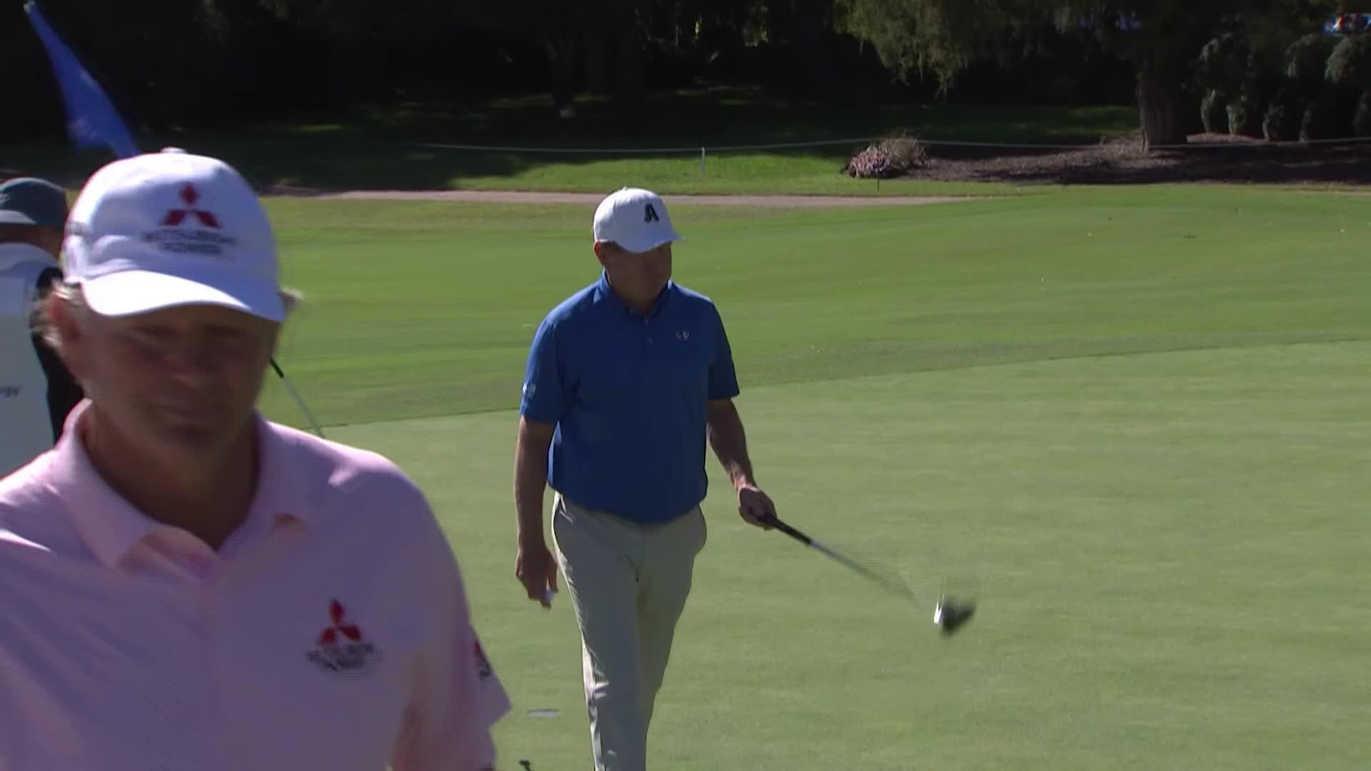 Steve Allan makes birdie on No. 9 at Dominion Energy Charity Classic