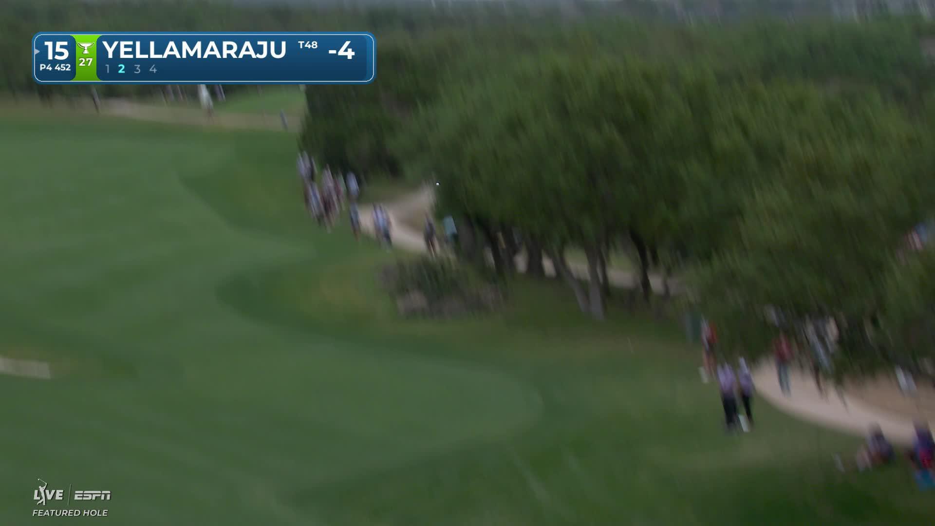 Sudarshan Yellamaraju's 153-yard bunker shot sets up birdie on No. 15 at Valero