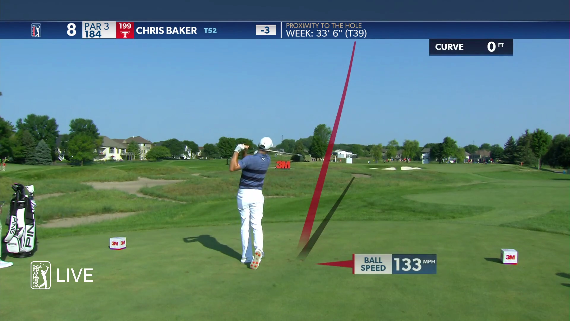Chris Baker's tight tee shot leads to birdie at 3M Open