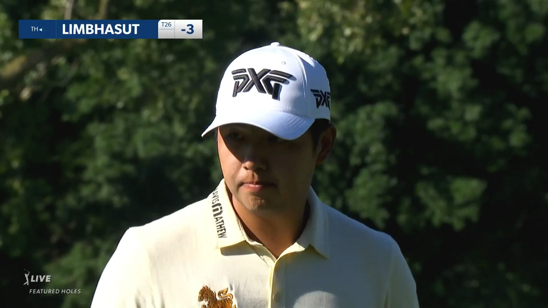 KK Limbhasut rolls in 13-foot birdie from the fringe at Rocket Mortgage