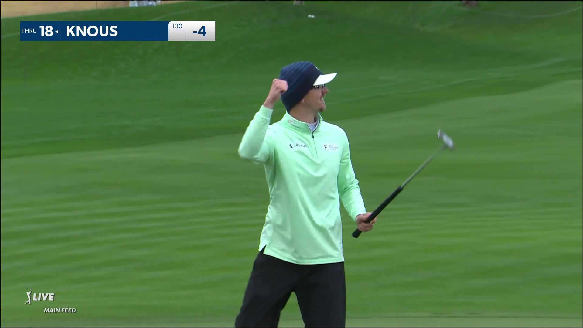 Jim Knous drains a 23-foot birdie putt at WM Phoenix Open