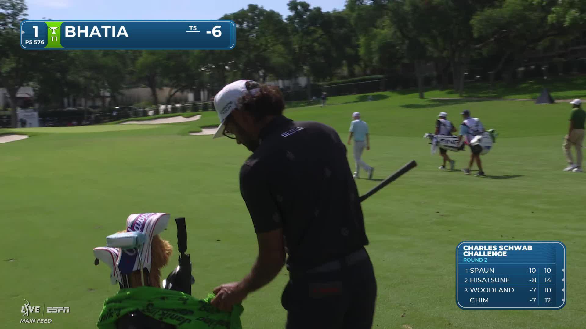 Akshay Bhatia gets up-and-down from 103 yards for birdie on No. 1 at Charles Schwab