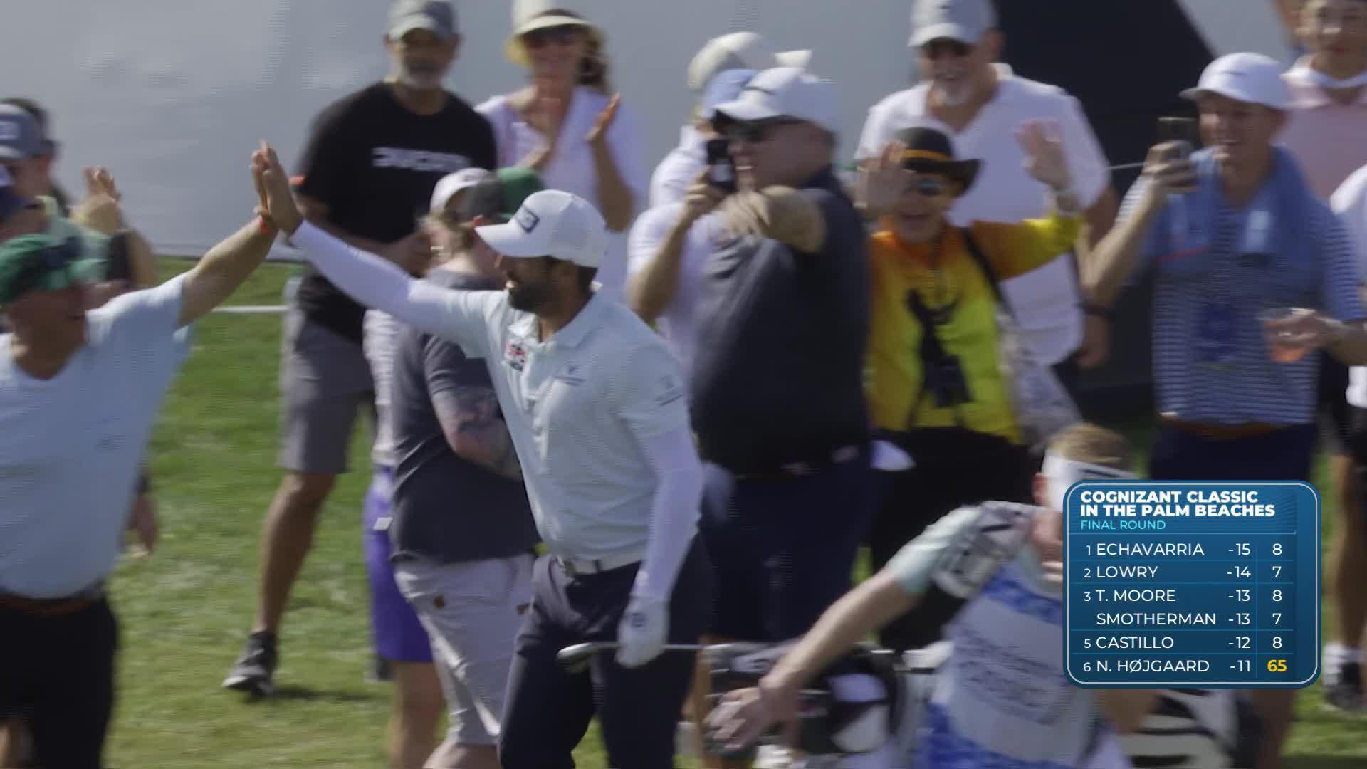 Matthieu Pavon drains 58-foot birdie putt on No. 16 at Cognizant Classic