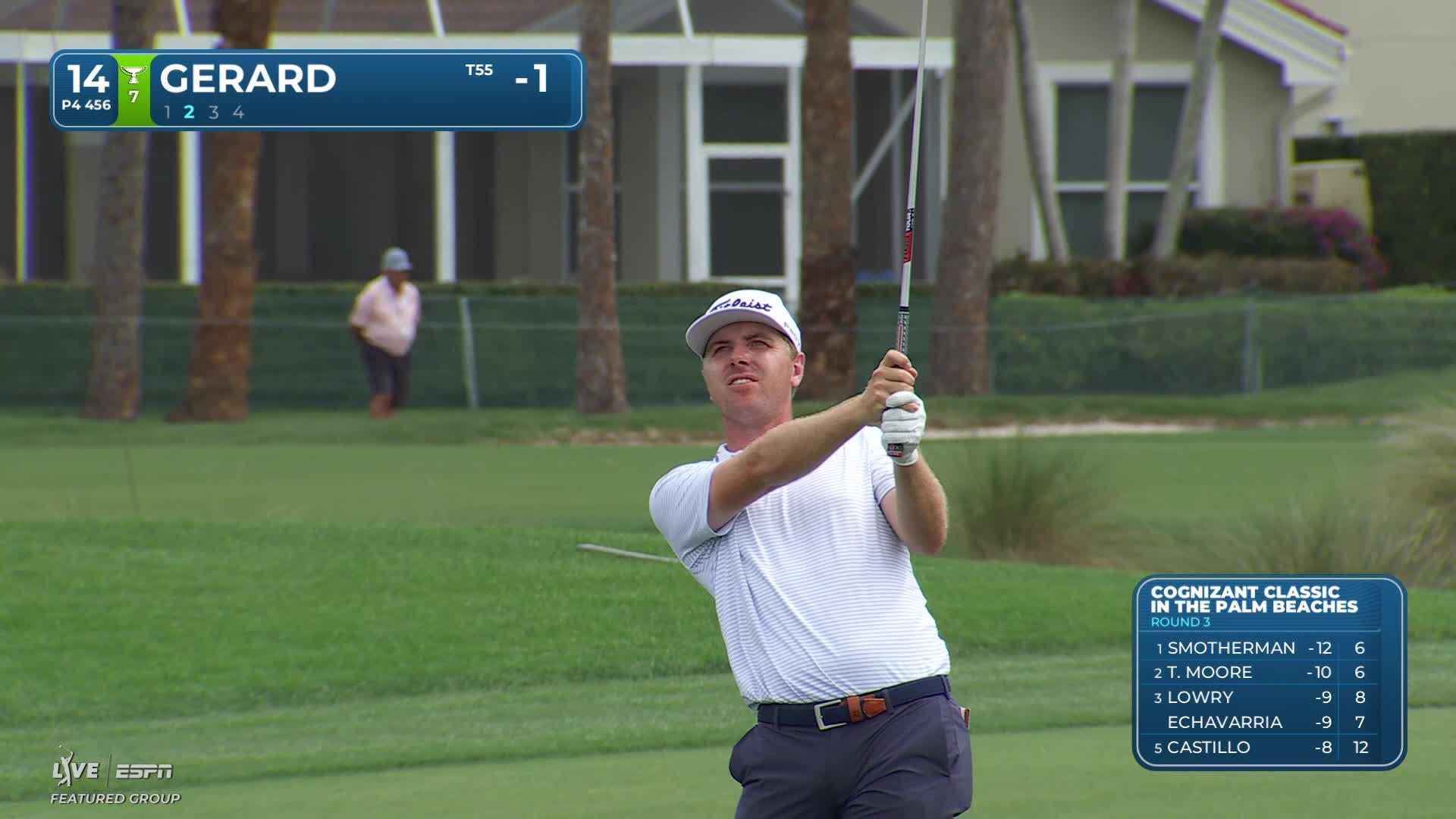 Ryan Gerard hits 159-yard approach to 11 feet, sets up birdie on No. 14 at Cognizant Classic