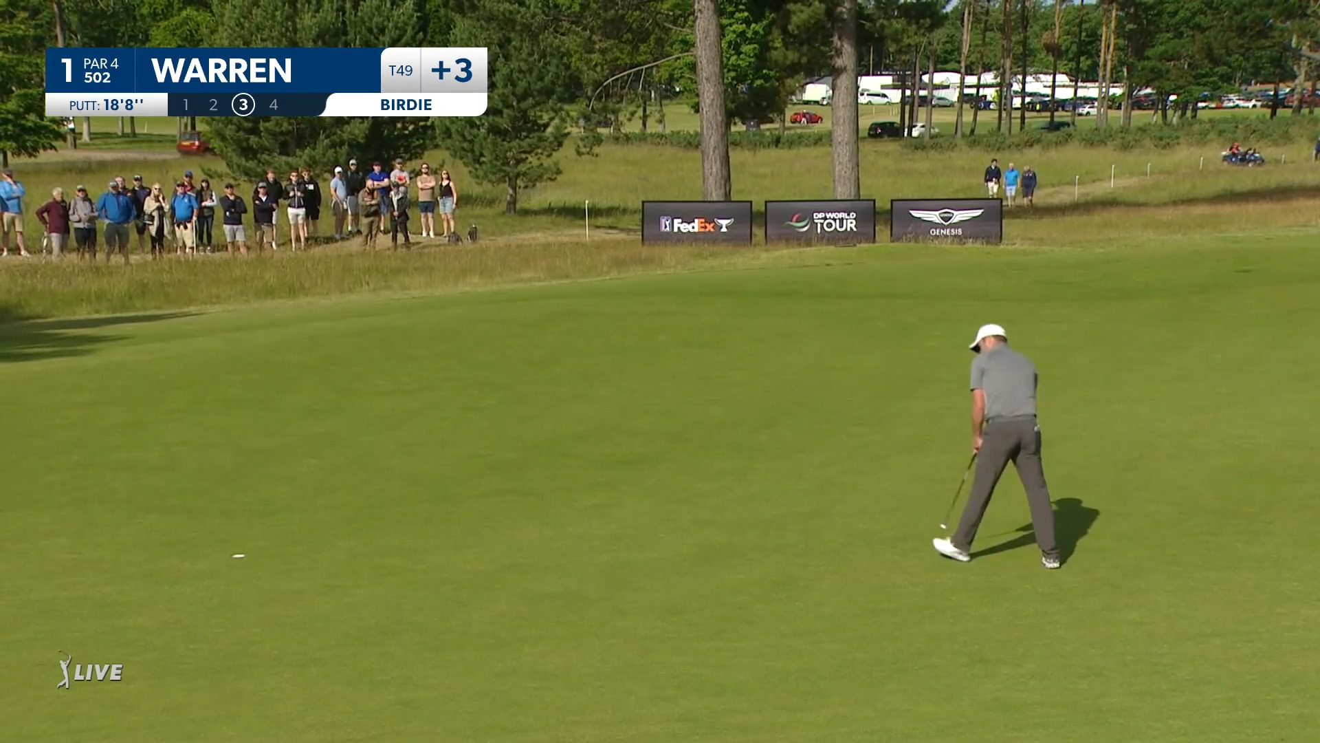 Marc Warren rolls in 19-footer for birdie at Genesis Scottish Open