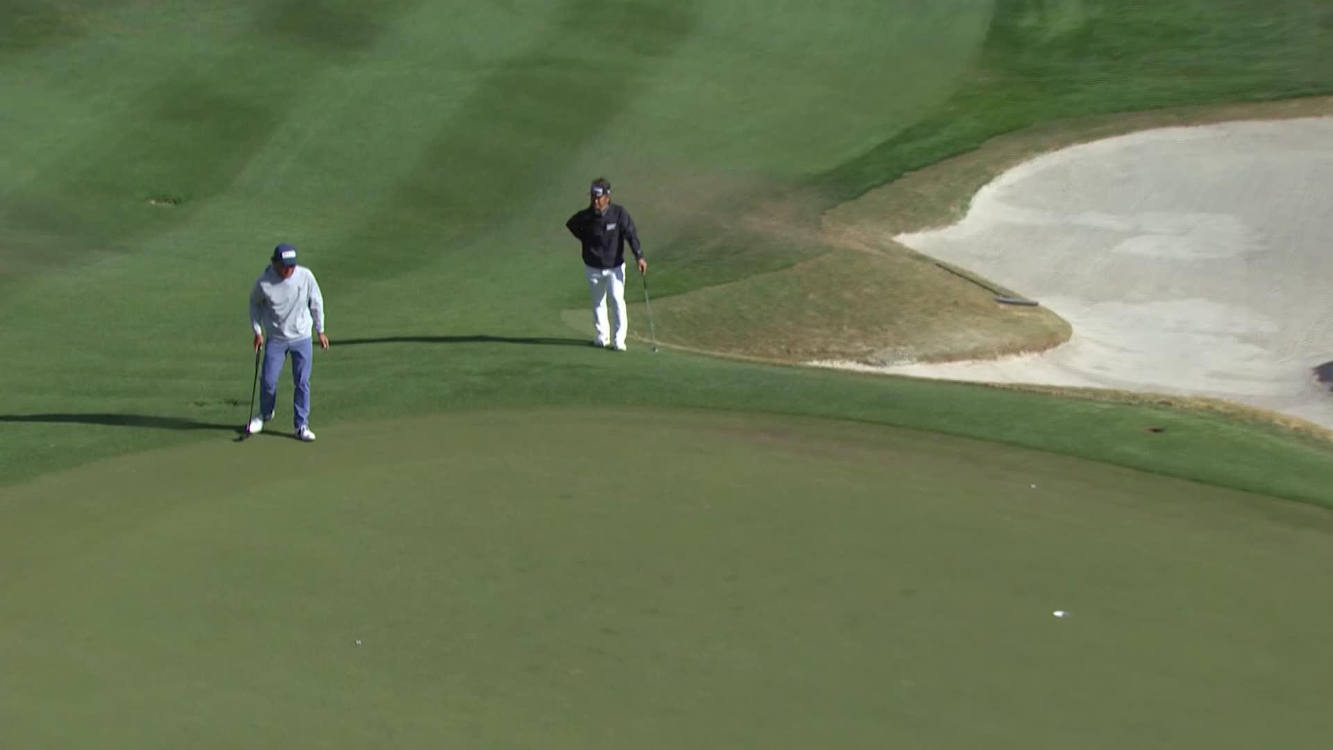 Ken Tanigawa makes eagle putt on No. 16 at Cologuard