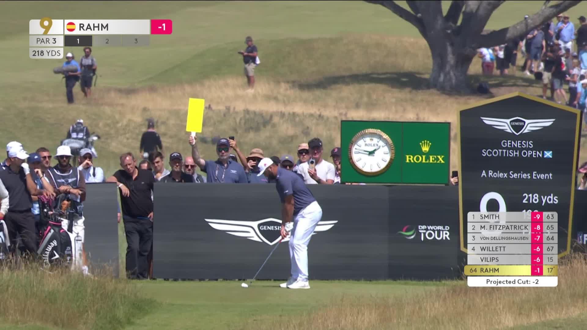 Jon Rahm hits tee shot to 1 foot, sets up birdie on No. 9 at Genesis Scottish Open