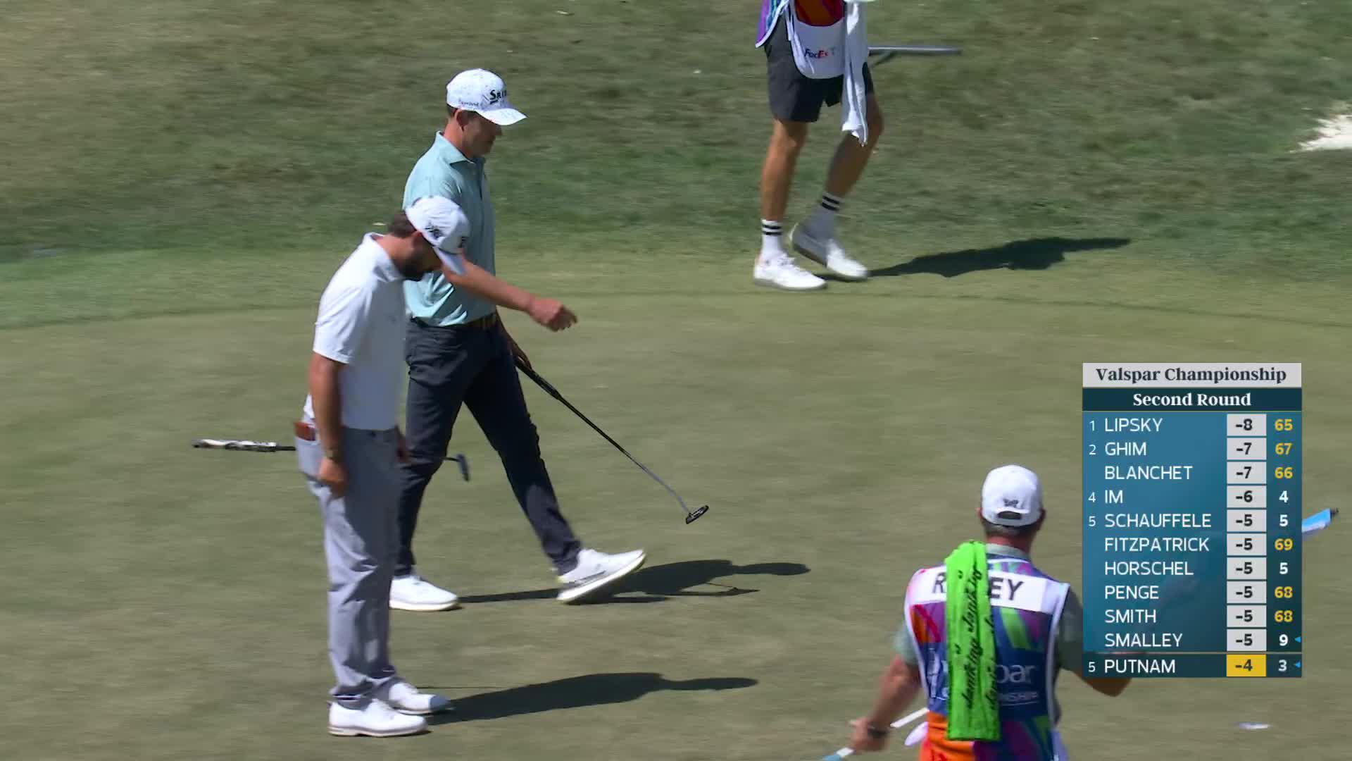 Andrew Putnam holes out 31-foot birdie putt on No. 13 at Valspar