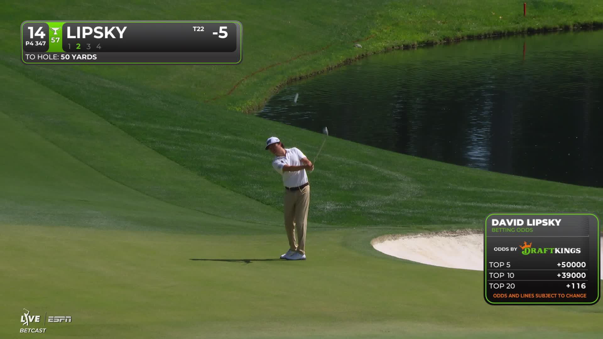 David Lipsky sinks 13-foot birdie putt on No. 14 at Truist Championship