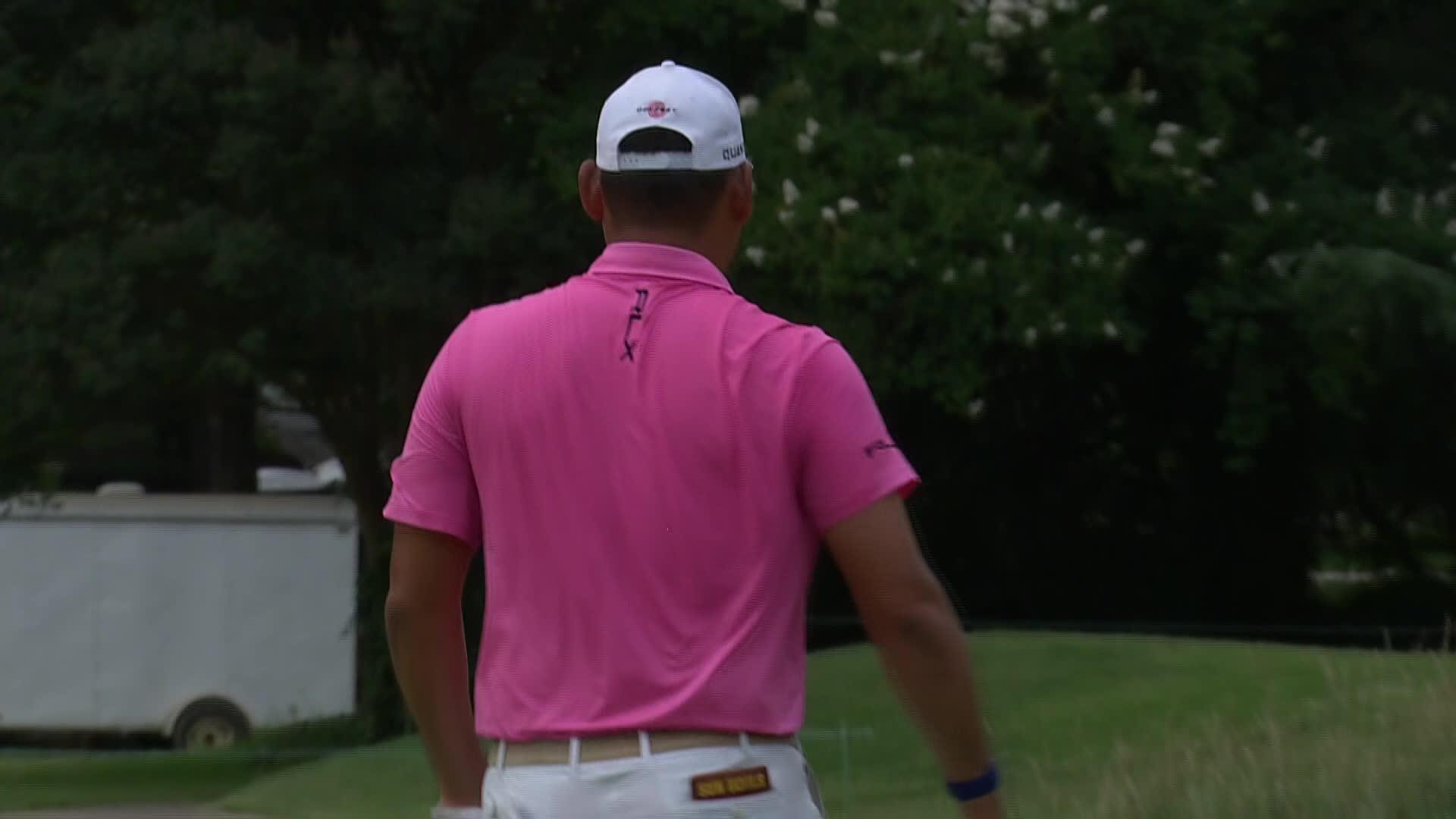 Chan Kim makes birdie on No. 16 at BMW Charity Pro-Am