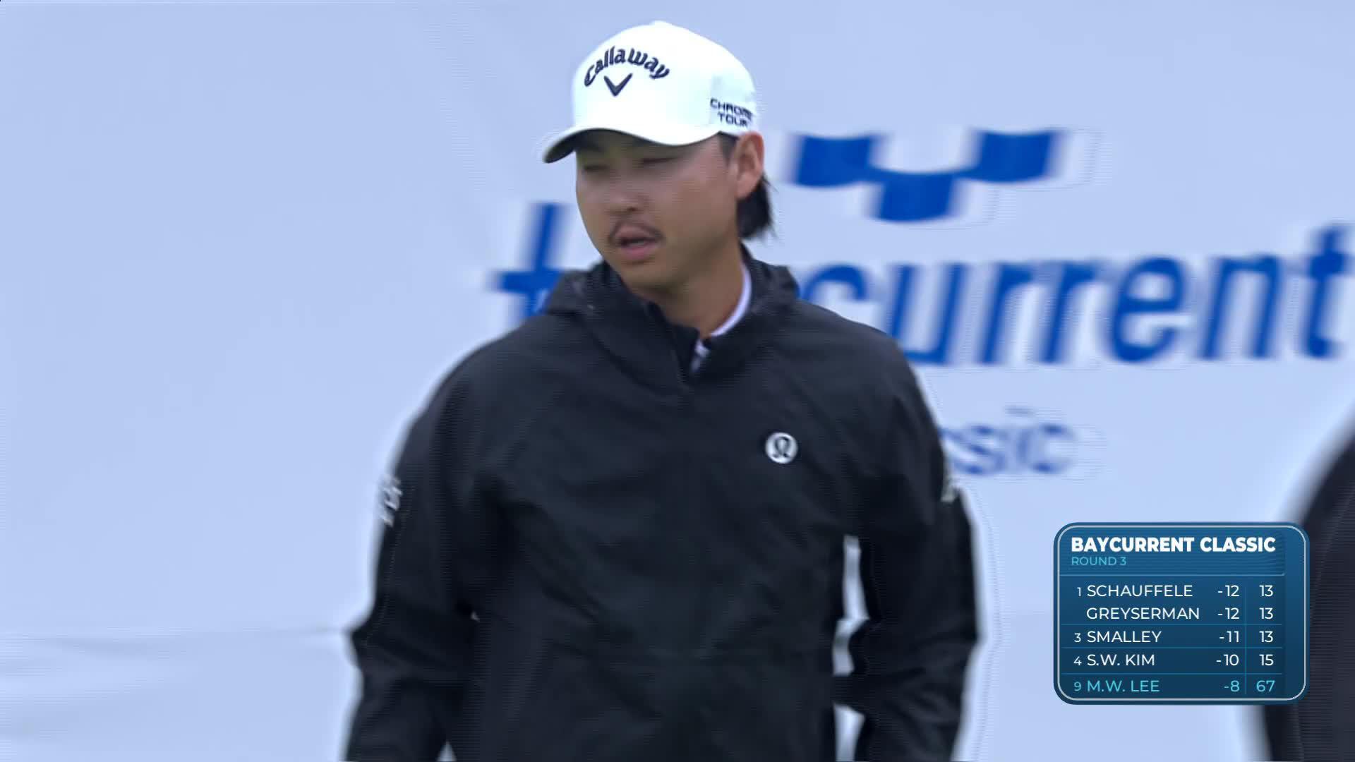 Min Woo Lee knocks in birdie putt to reach 8-under at Baycurrent