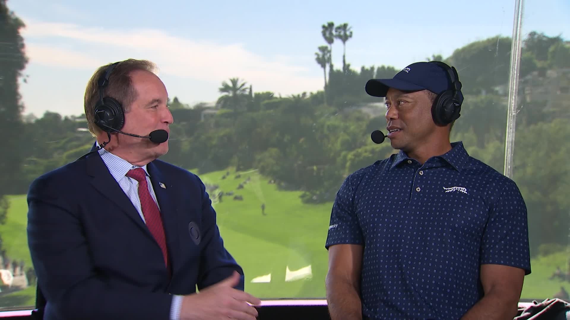 Tiger Woods joins booth at The Genesis