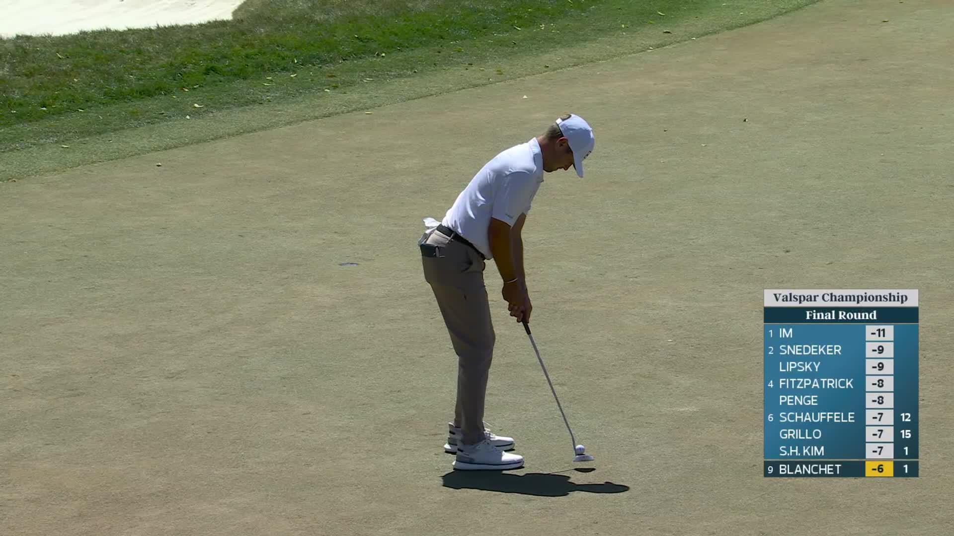 Chandler Blanchet sinks 17-foot birdie putt on No. 2 at Valspar