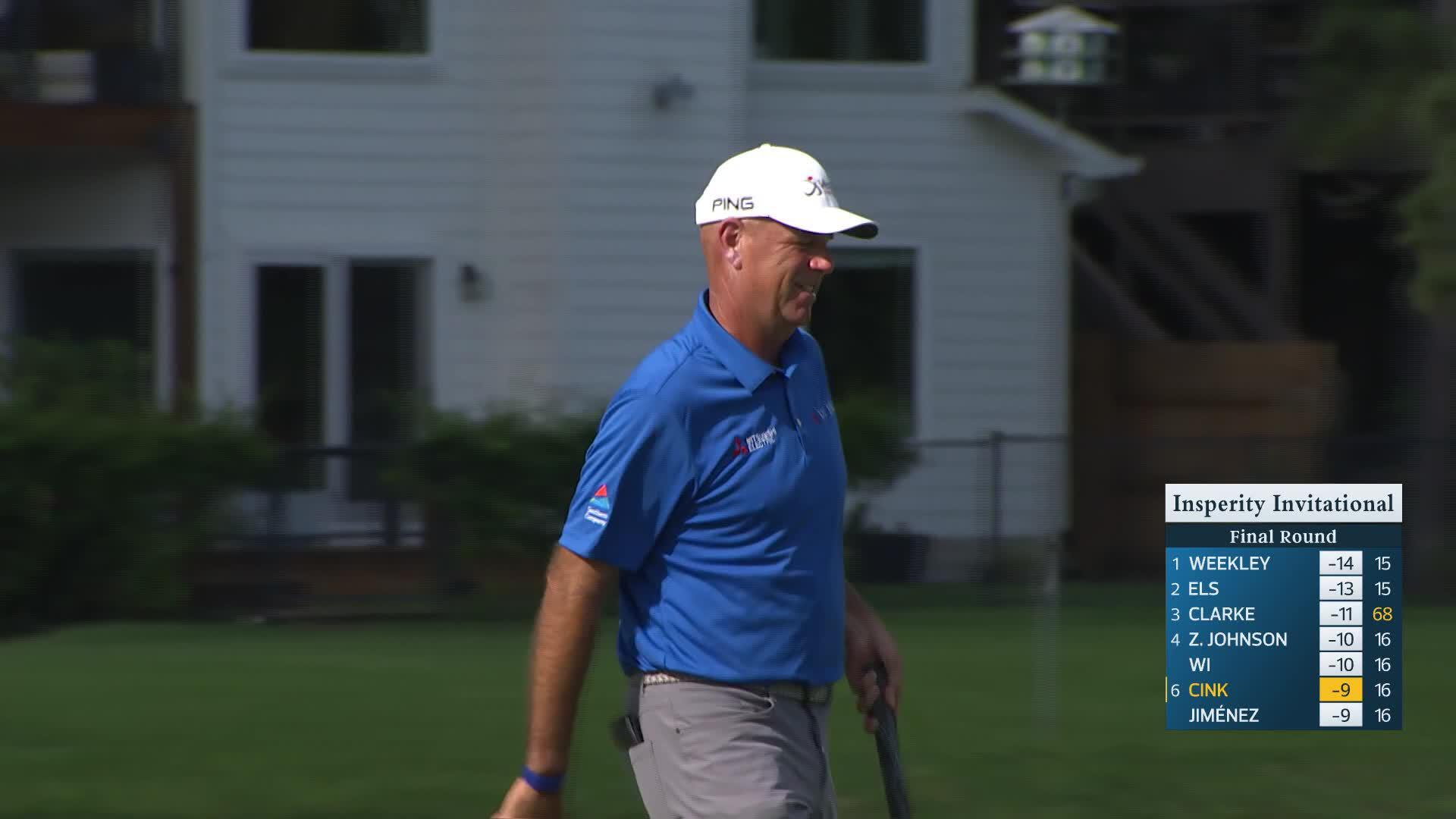 Stewart Cink makes birdie on No. 17 at Insperity Invitational