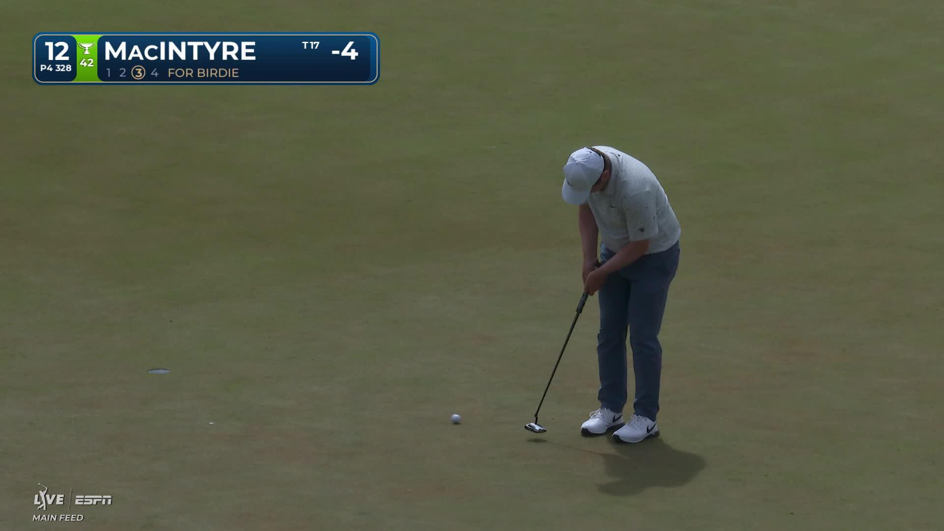 Robert MacIntyre sinks 9-foot birdie putt on No. 12 at THE PLAYERS