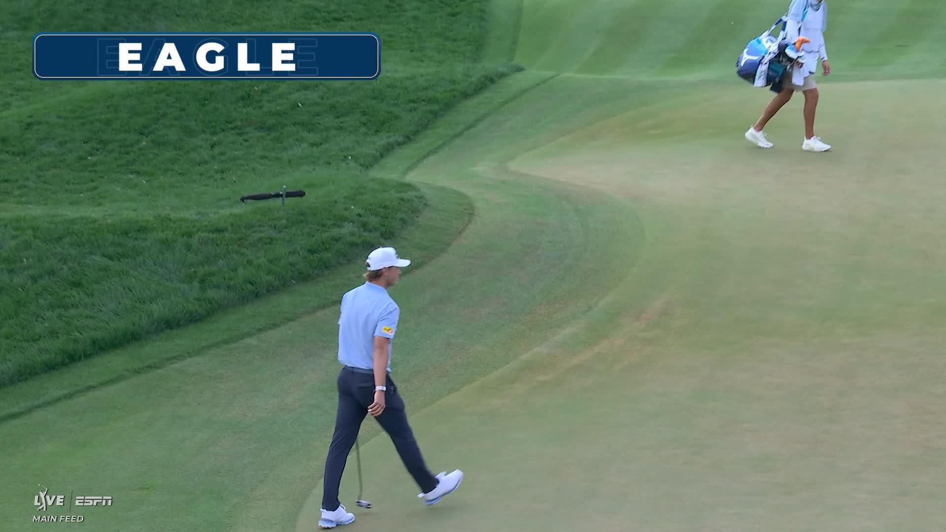 Kristoffer Reitan holes 65-foot eagle putt on No. 9 at THE PLAYERS
