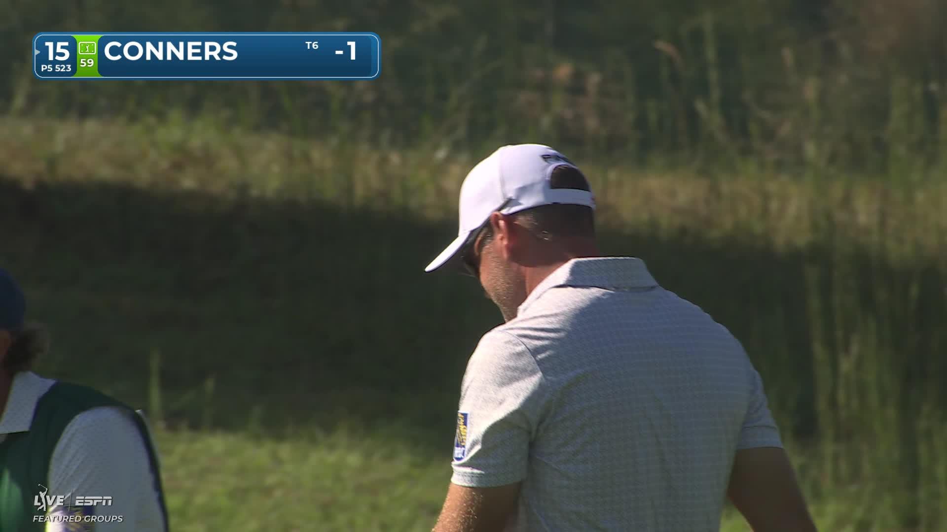 Corey Conners drains 4-foot birdie putt on No. 15 at Biltmore Championship