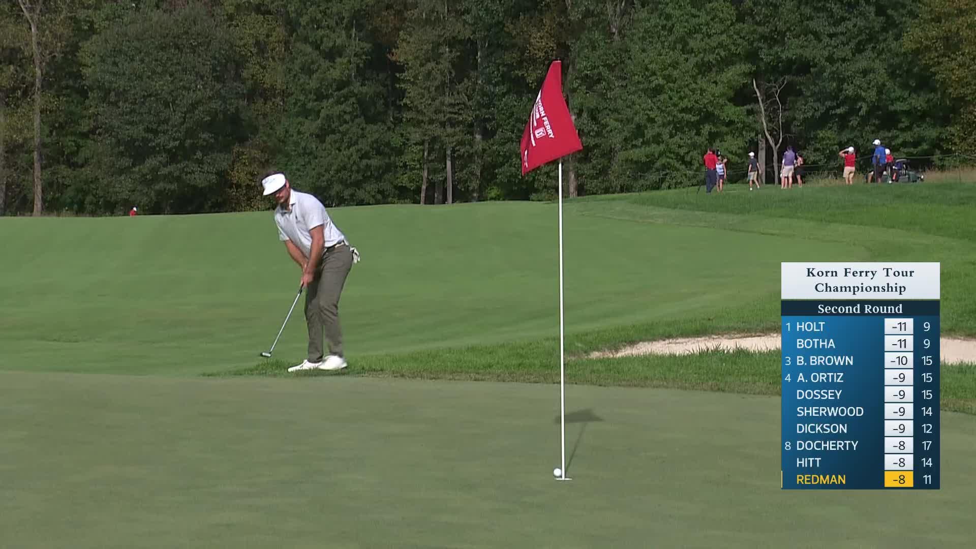 Doc Redman holes out for birdie on No. 12 at Korn Ferry Tour Champ