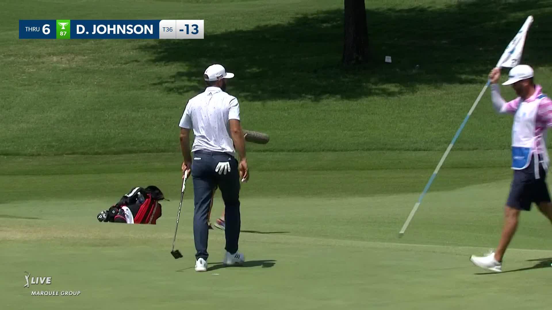 Dustin Johnson makes birdie on No. 6 at AT&T Byron Nelson