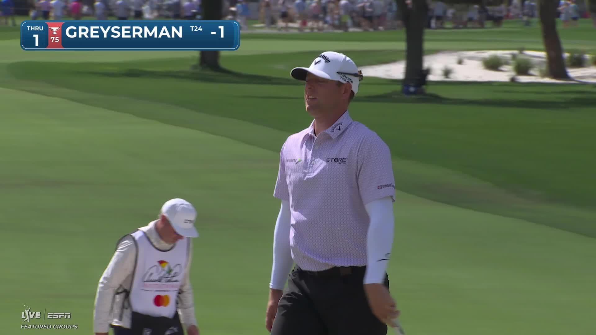 Max Greyserman hits 137-yard approach to 15 feet, sets up birdie on No. 1 at Arnold Palmer