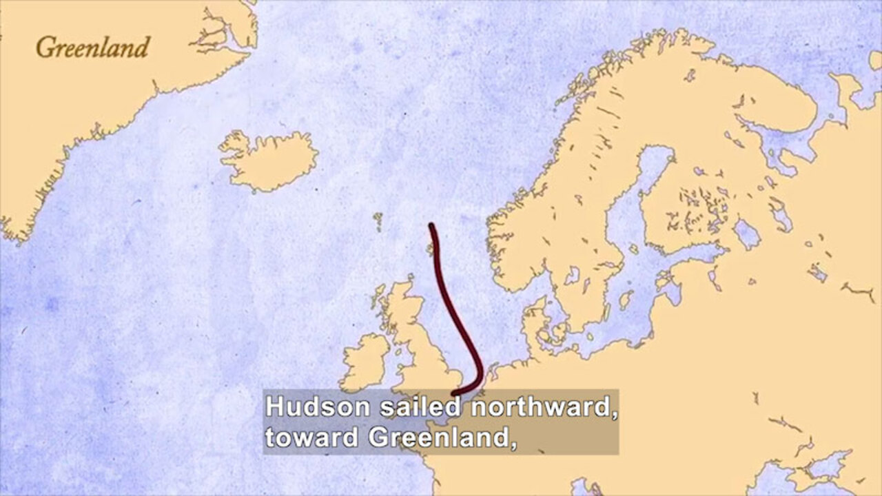 Map of Hudson Bay with major currents. The two red crosses