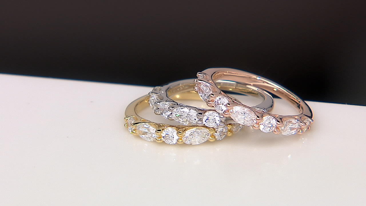 Qvc silver diamonique on sale rings