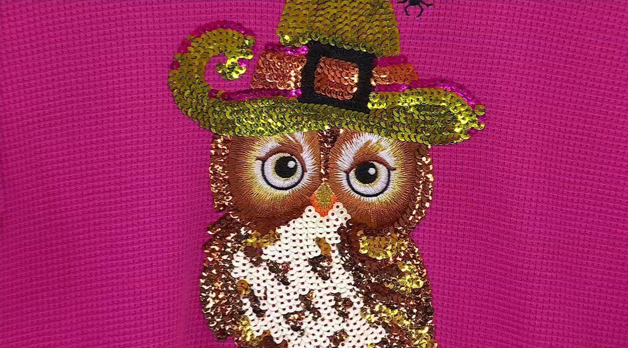 Quacker Factory If the Hat Fits Sequin Waffle Knit Top - QVC.com