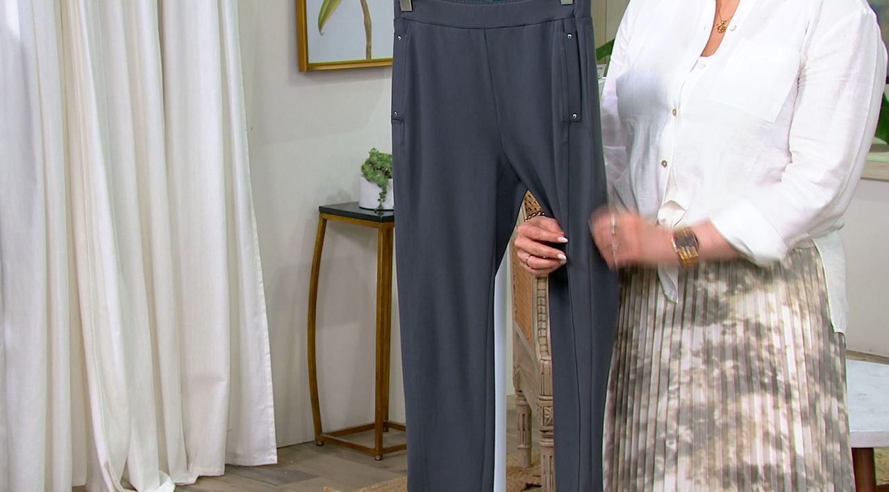Susan Graver Petite Premium Stretch Slim Leg Pull-On Pants - QVC