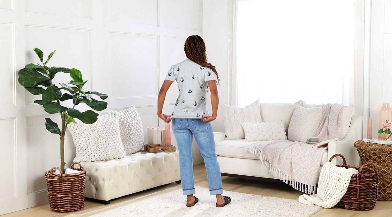 Driftwood Jeans Relaxed Flutter Tee - Daisy - QVC.com