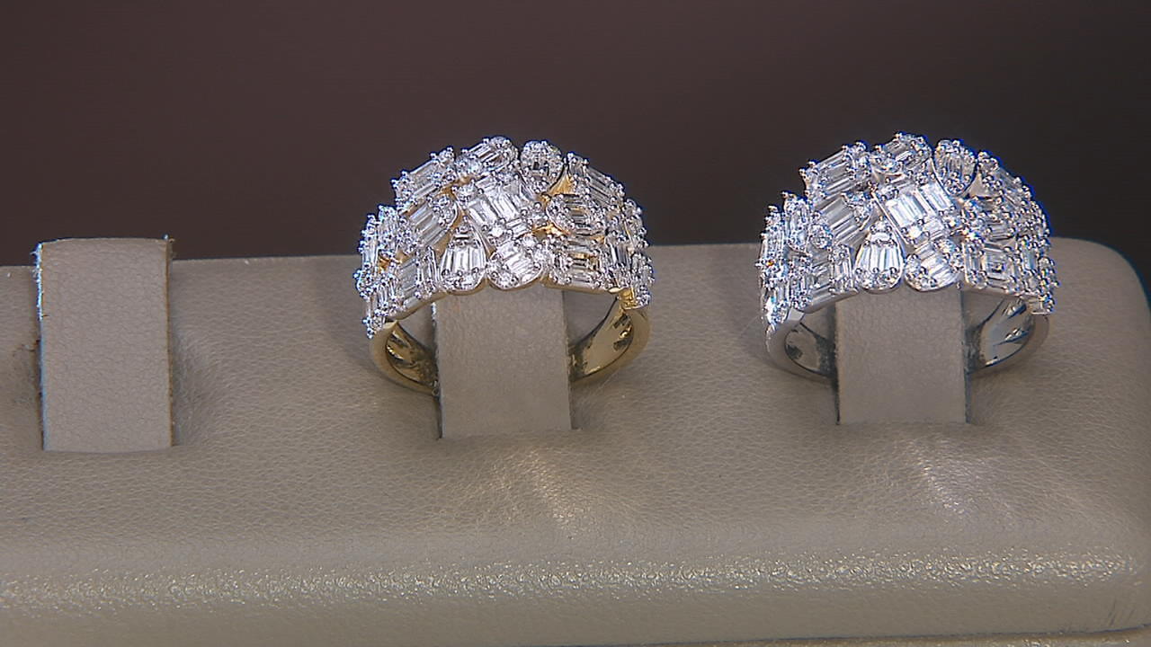 synthetic diamond anniversary rings