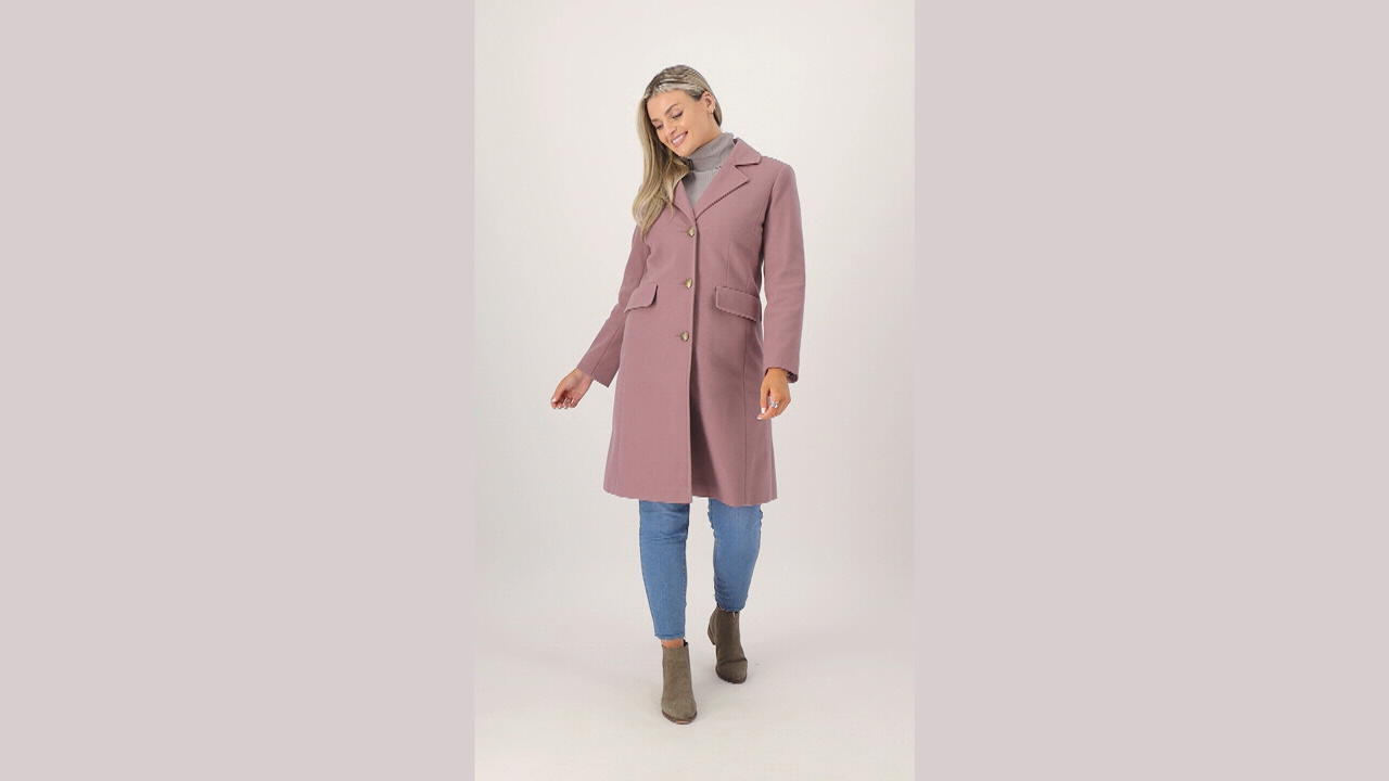 Thread Collective Faux Wool Notch Collar Long Coat - QVC.com