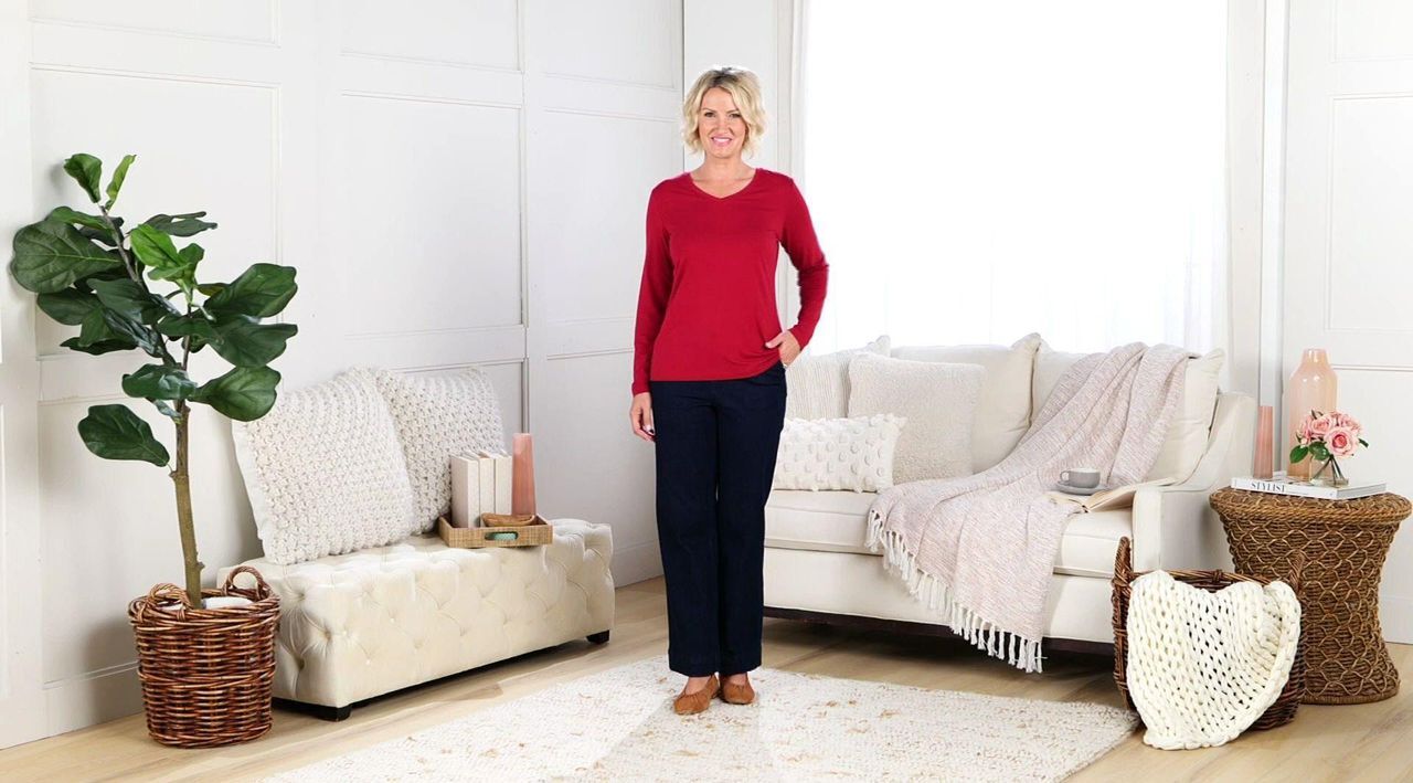 Denim & Co. Essentials So Soft Jersey 3-Pack V-Neck Tops - QVC.com