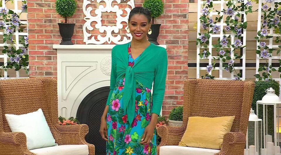 Susan Graver Textured Knit Tie-Front 3/4-Sleeve Shrug - QVC.com